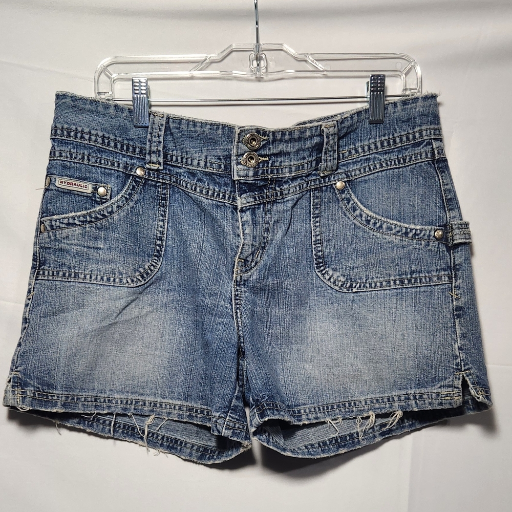 Hydraulic Distressed Denim Shorts (Juniors) Size 11/12